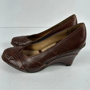 Clarks Dark Brown Wedge Shoes